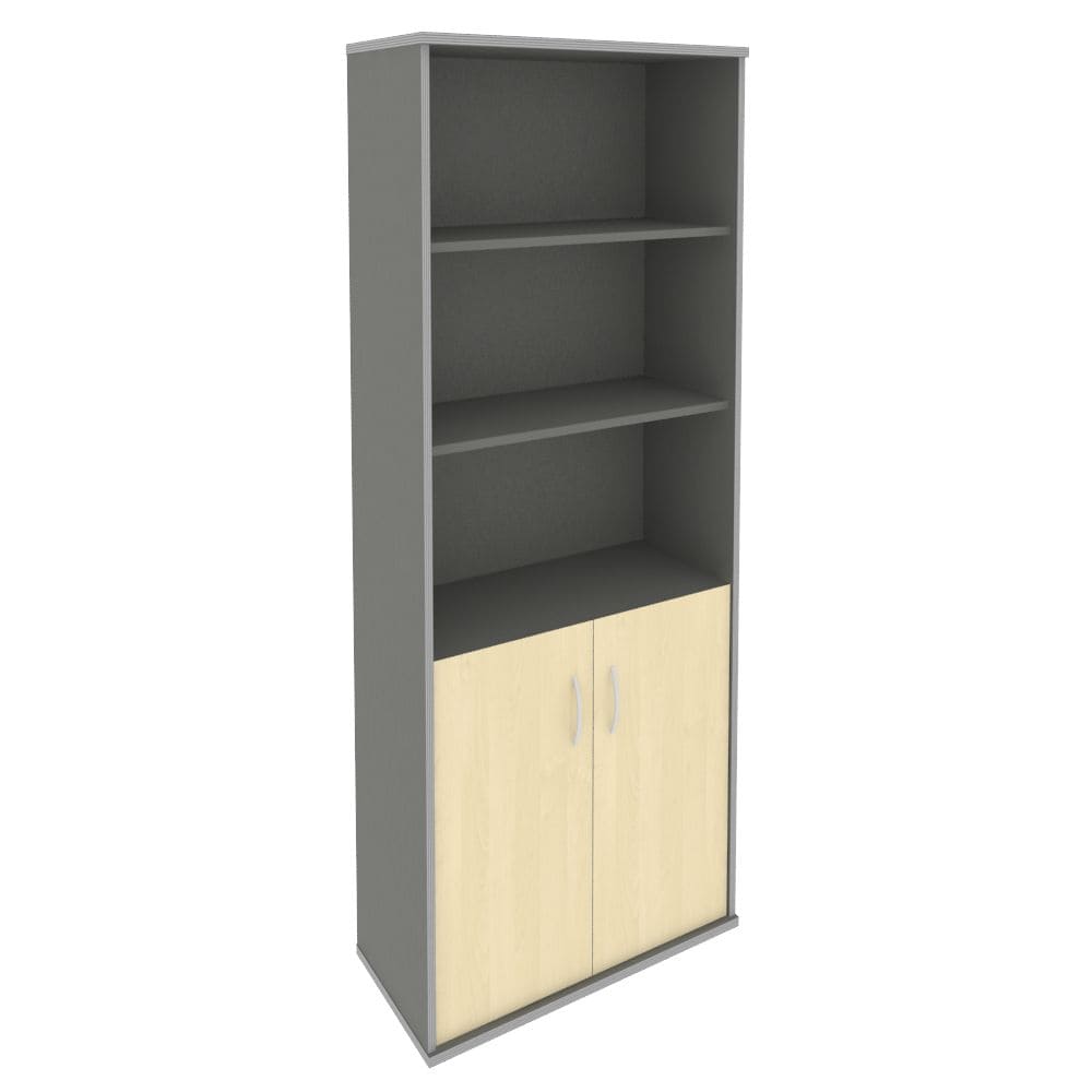 Шкаф широкий п/о 5 ур. (2 низкие двери) 770x365x1980 (Клён Металлик, 770x365x1980)