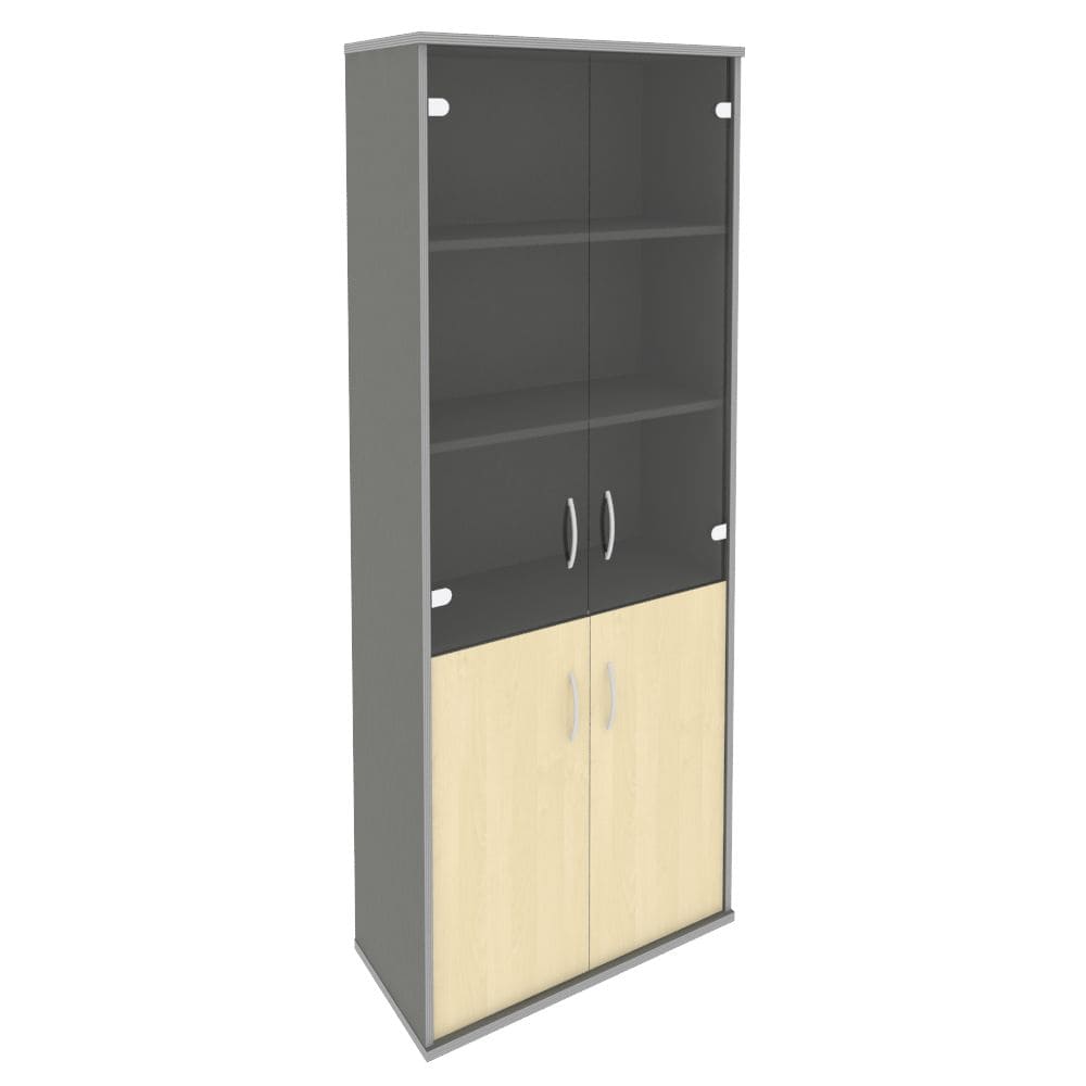 Шкаф-витрина 5 ур. 770x365x1980 (Клён Металлик, 770x365x1980)