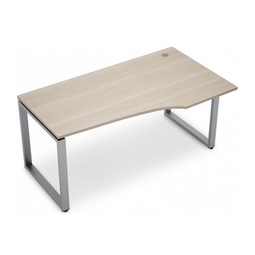 Стол эргономичный правый на м/к О-обр 1600x900x750 (Шамони Светлый/алюминий матовый, 1600x900x750)