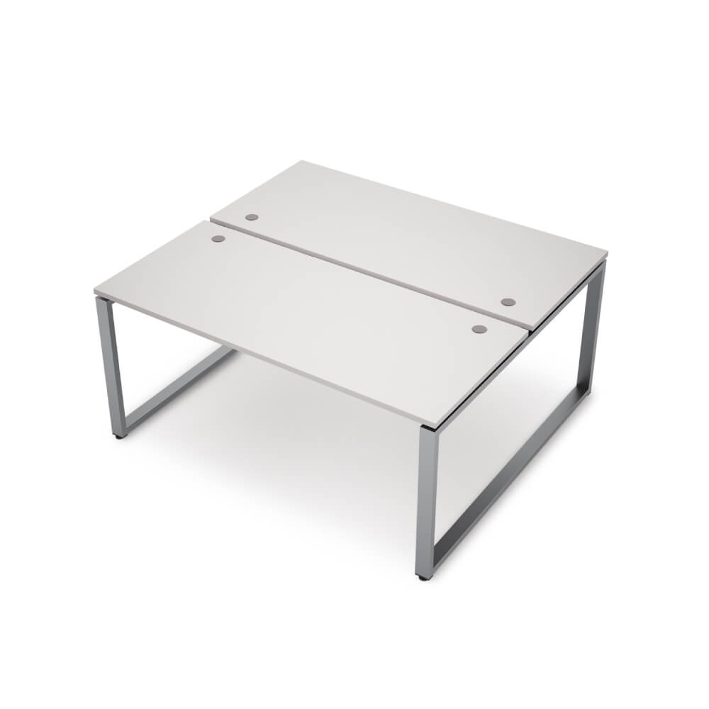 Бенч-система 2 раб. места на О-обр. м/к 1600x1235x750 (Белый/алюминий матовый, 1600x1235x750)
