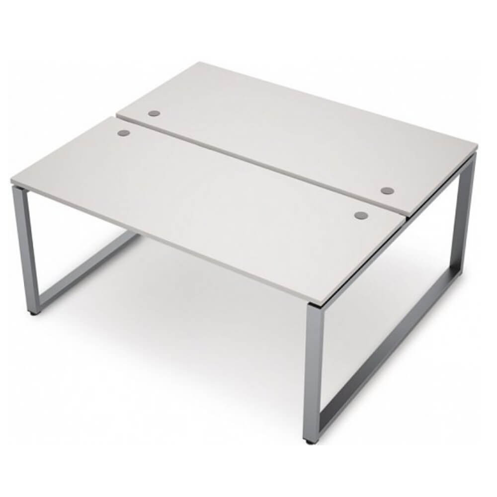 Бенч-система 2 раб. места на О-обр. м/к 1200x1435x750 (Белый/алюминий матовый, 1200x1435x750)