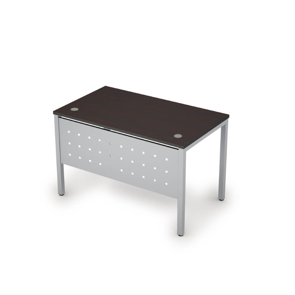 Стол рабочий с экраном из металла 1200x700x750 (Венге/алюминий матовый, 1200x700x750)