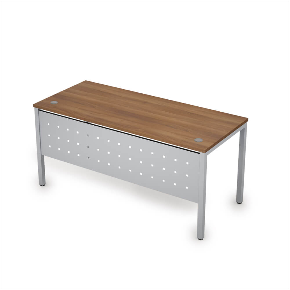 Стол рабочий с экраном из металла 1600x700x750 (Шамони Тёмный/алюминий матовый, 1600x700x750)