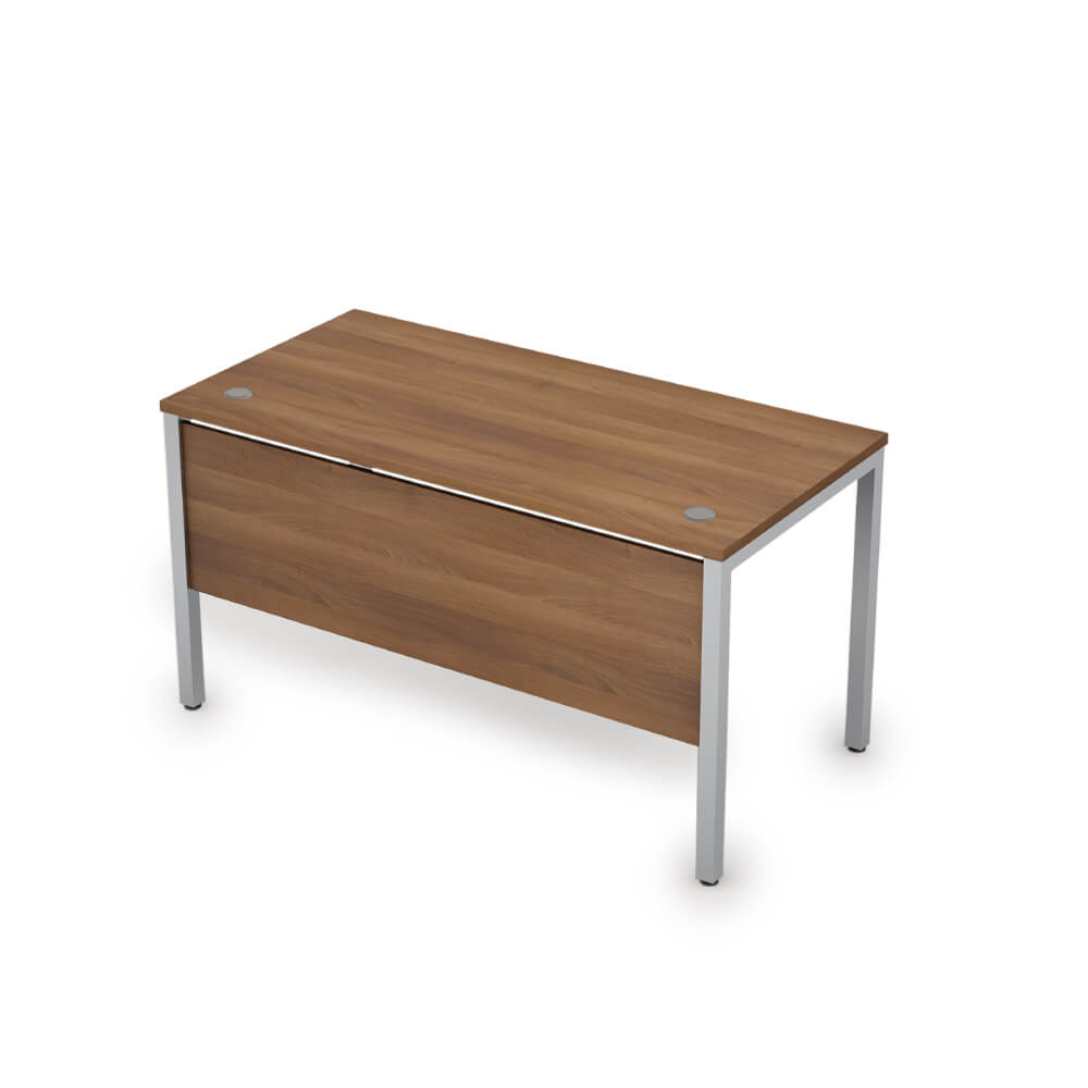 Стол рабочий с экраном из ЛДСП 1400x600x750 (Шамони Тёмный/алюминий матовый, 1400x600x750)