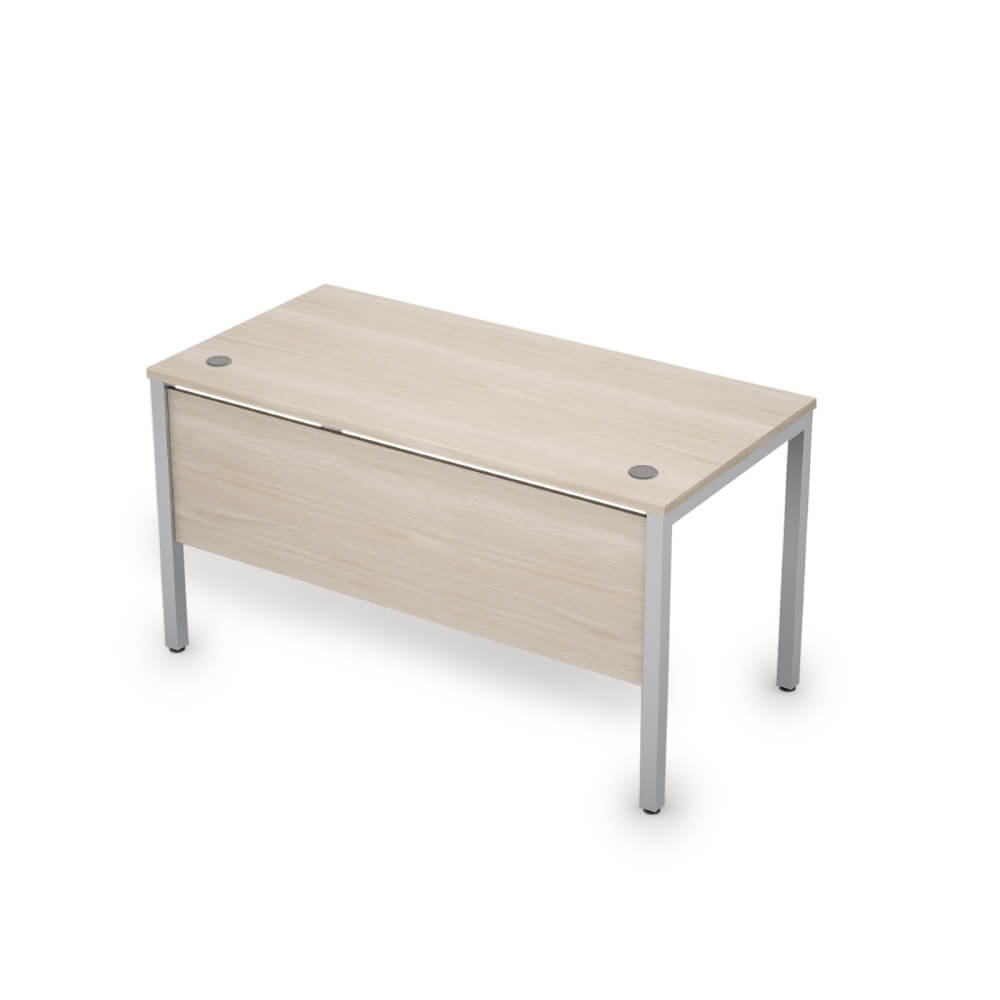 Стол рабочий с экраном из ЛДСП 1400x700x750 (Шамони Светлый/алюминий матовый, 1400x700x750)