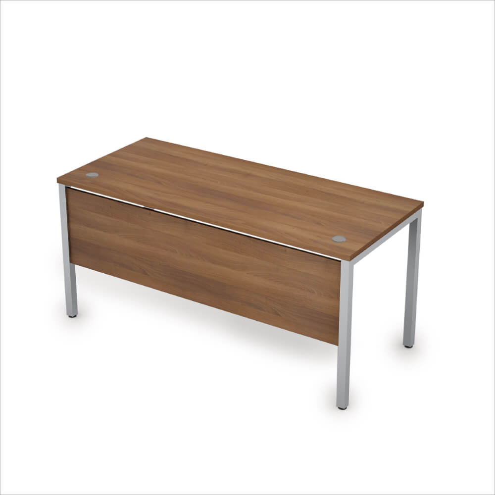 Стол рабочий с экраном из ЛДСП 1600x700x750 (Шамони Тёмный/алюминий матовый, 1600x700x750)