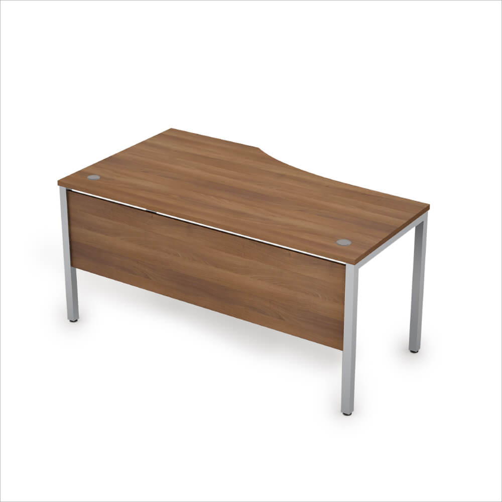 Стол эргоном. правый с экраном из ЛДСП 1600x900x750 (Шамони Тёмный/алюминий матовый, 1600x900x750)