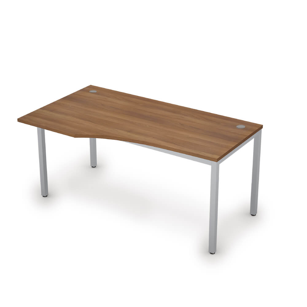 Стол криволинейный левый 1600x900x750 (Шамони Тёмный/алюминий матовый, 1600x900x750)