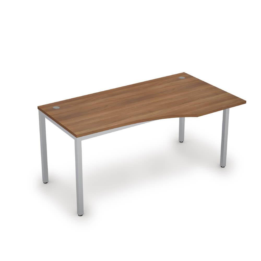 Стол криволинейный правый 1600x900x750 (Шамони Тёмный/алюминий матовый, 1600x900x750)