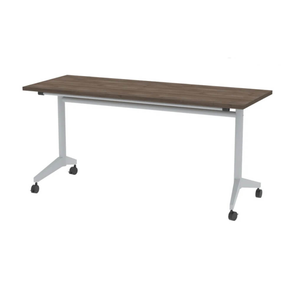 Прямолинейный стол-трансформер 1600x600x750 (с ручкой) (Шамони Тёмный/алюминий матовый, 1600x600x750)