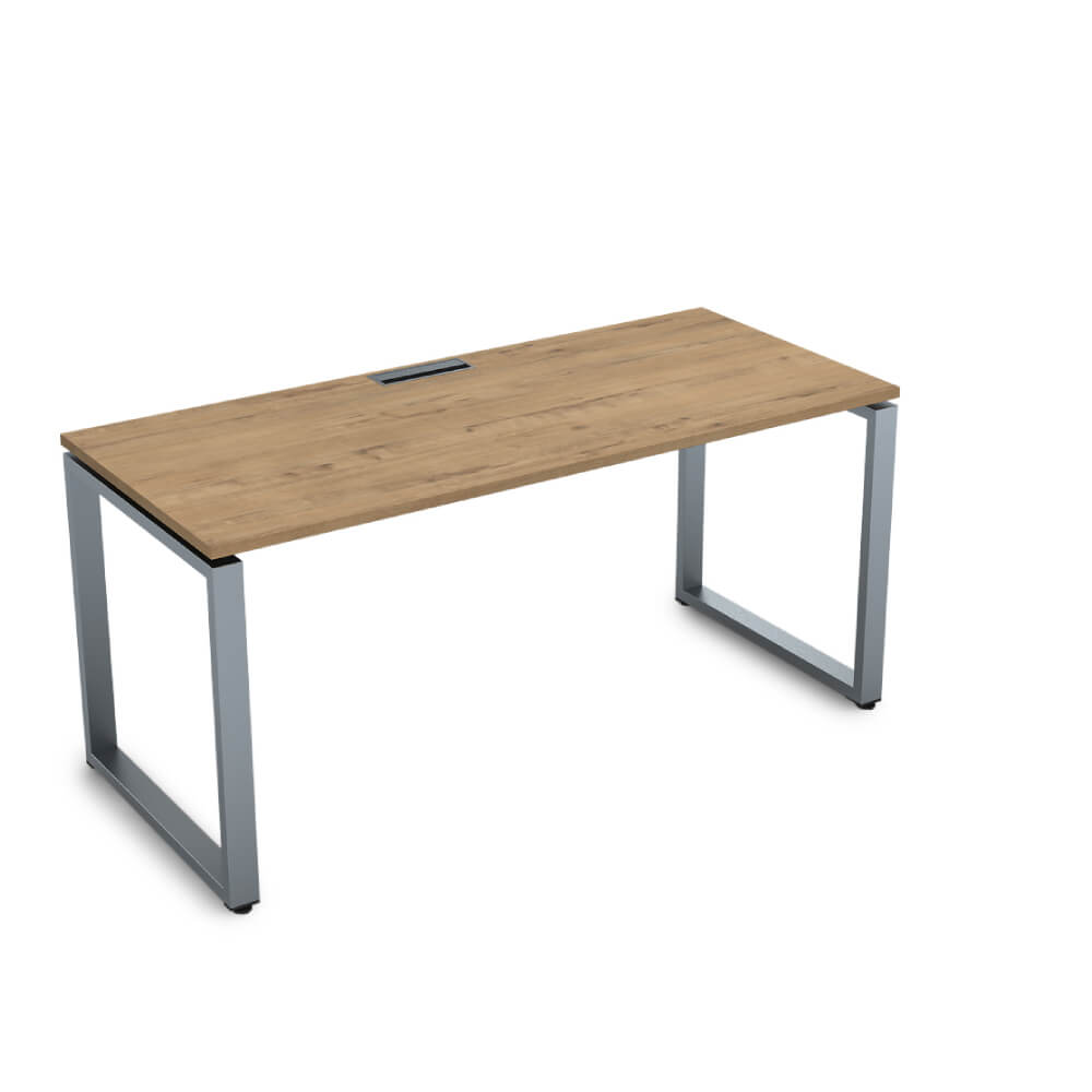 Стол рабочий 2000x900x750 (Teakwood/алюминий матовый, 2000x900x750)