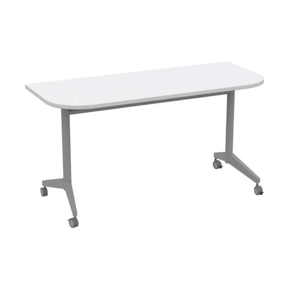 Радиусные столы-трансформеры 1450x600x750 SIMPLE (без ручки) (Белый/алюминий матовый, 1450x600x750)
