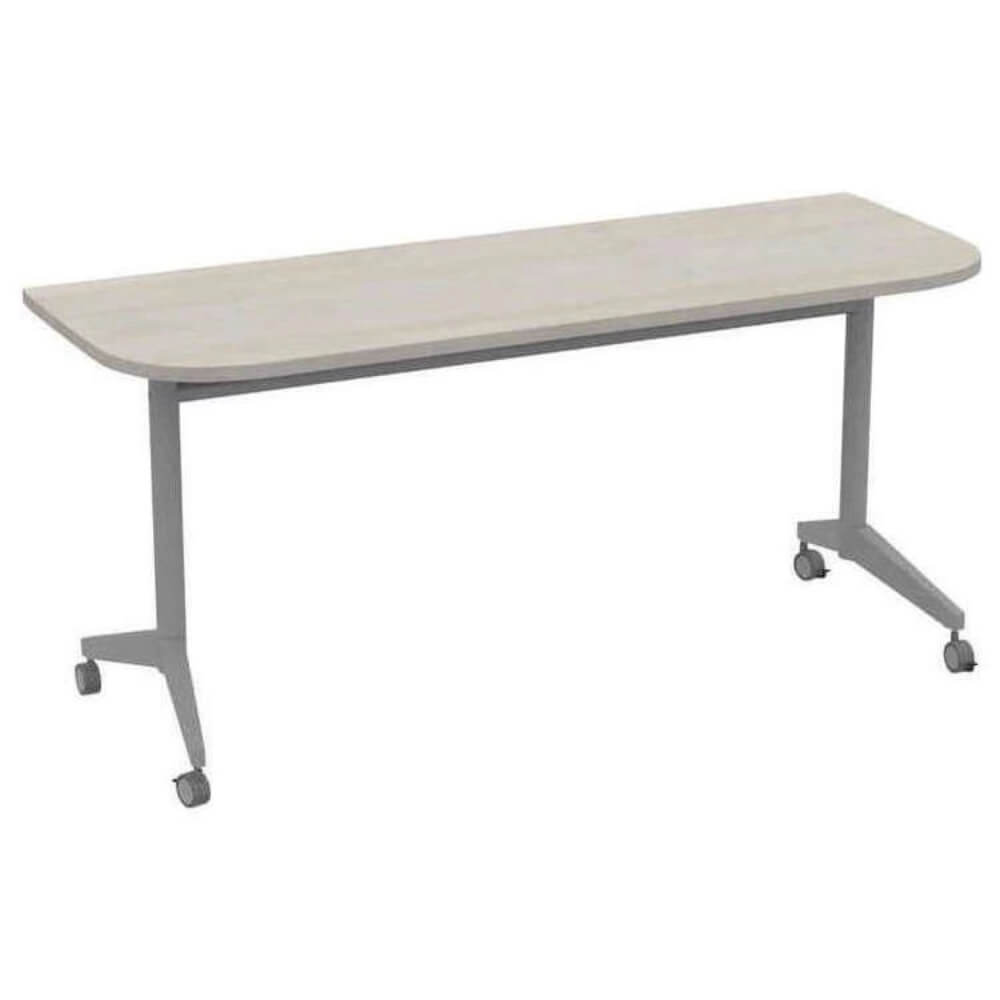 Радиусные столы-трансформеры 1650x600x750 SIMPLE (без ручки) (Шамони Светлый/алюминий матовый, 1650x600x750)