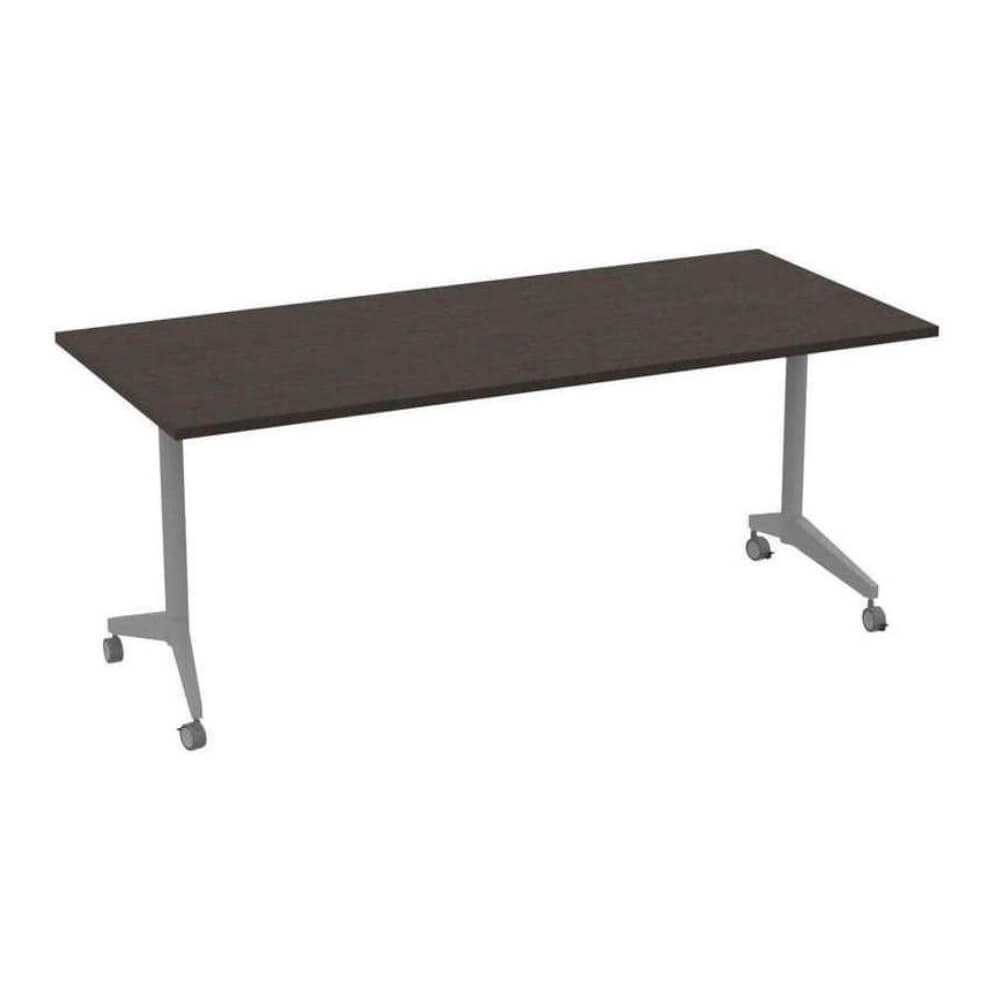 Прямолинейный стол-трансформер 1600x600x750 SIMPLE (без ручки) (Венге/алюминий матовый, 1600x600x750)