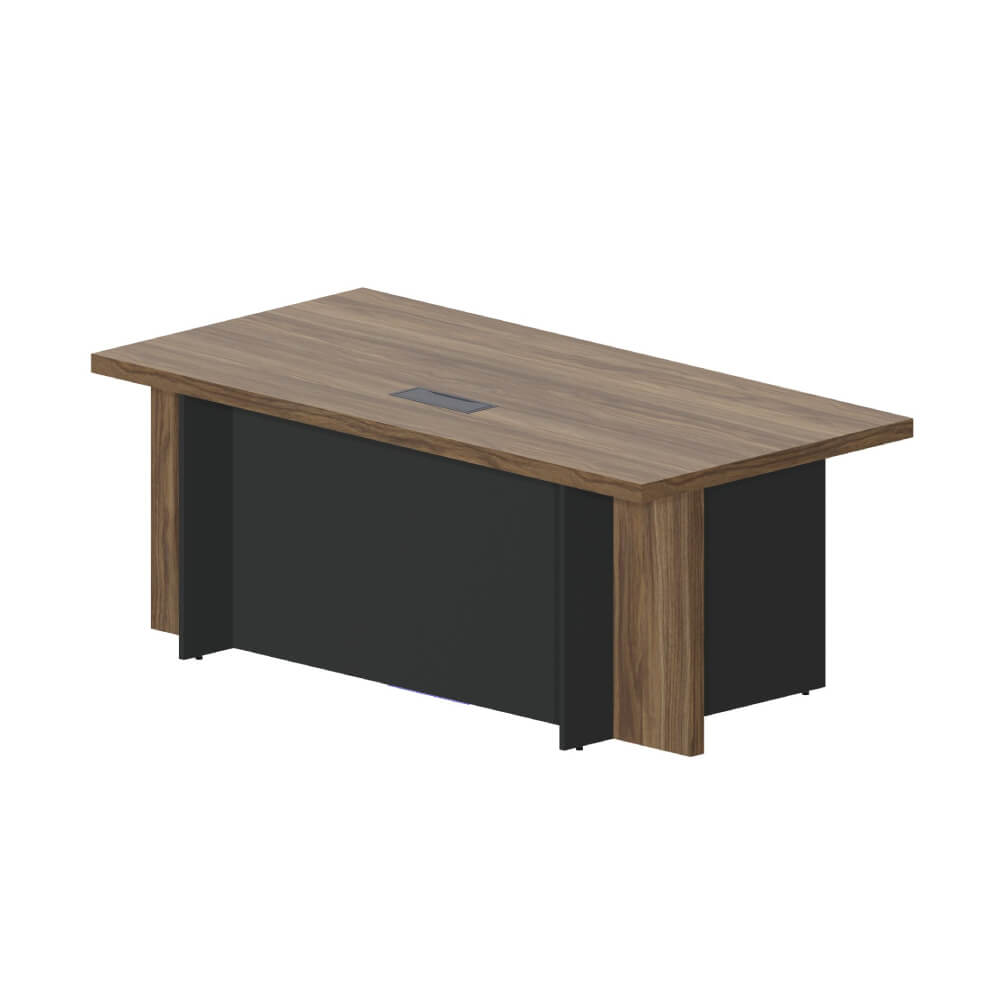 Стол руководителя с металлическим аутлетом 2000x1000x775 (Орех Браун/Антрацит, 2000x1000x775)