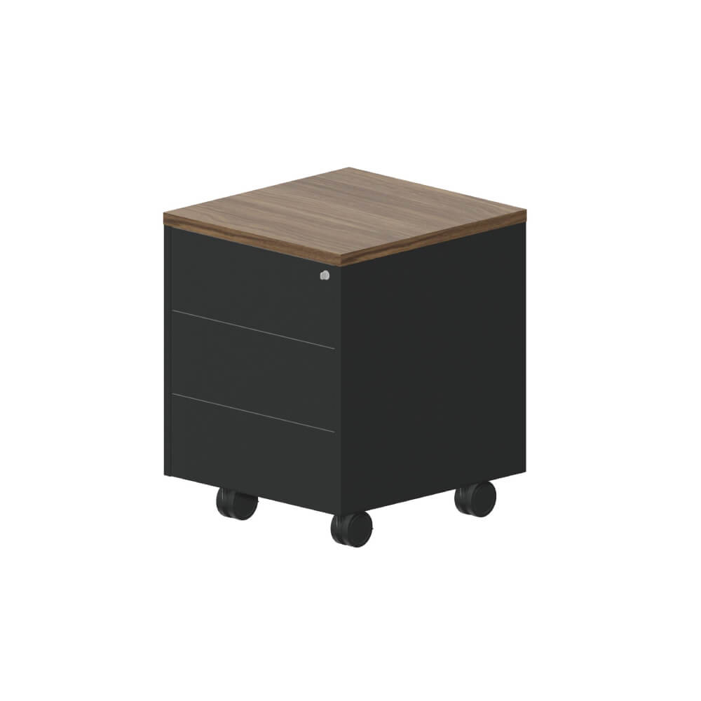 Тумба мобильная 3 ящ. 500x530x637 (Орех/Антрацит, 500x530x637)