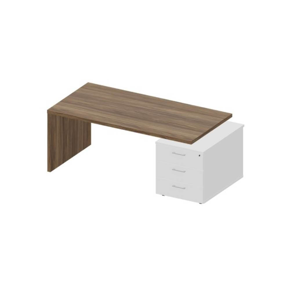 Стол на опорной тумбе 3 ящ.1600x900x735 (правый) (Орех Браун/Белый, 1600(+0/15/30)x900x735)