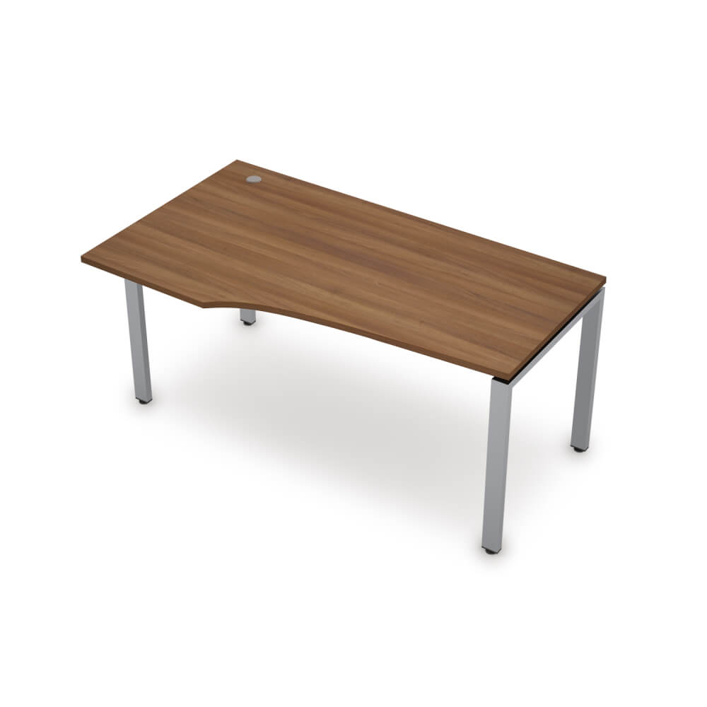 Стол эргономичный на м/к левый 1600x900x750 (60x30) (Шамони Тёмный/алюминий матовый, 1600x900x750)