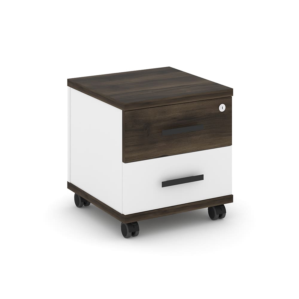 Тумба мобильная 2 ящ. 420x420x448 (Дуб Мали/Белый Бриллиант, 420x420x448)