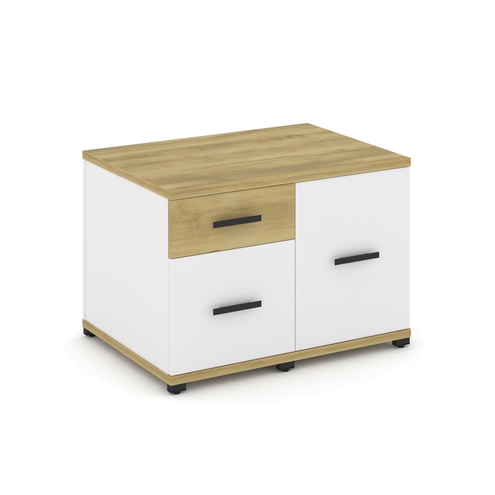 Тумба приставная сервисная 836x600x583 (Дуб Винченцо/Белый Бриллиант 836x600x583)