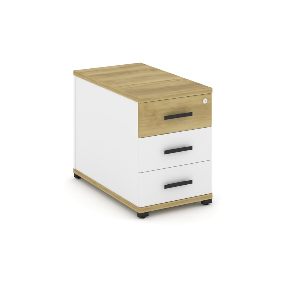 Тумба опорная/приставная 3 ящ. 420x720x583 (Дуб Винченцо/Белый Бриллиант, 420x720x583)