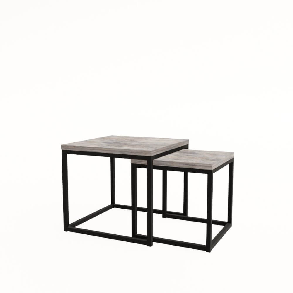 Комплект журнальных столов SET LOGIC (Basalt/чёрный, 900x900x450)