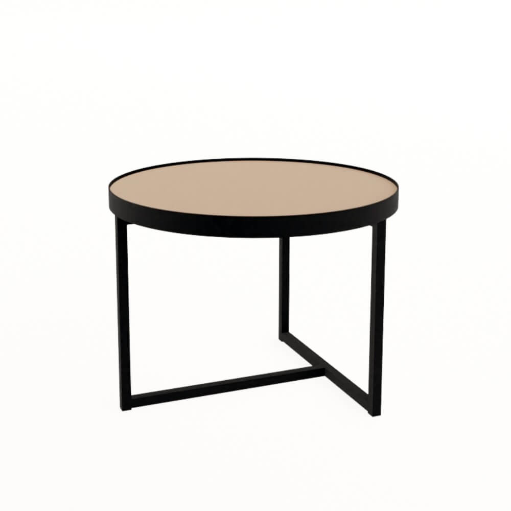 Стол журнальный круглый ROUND 600x600x450 (Mokko/чёрный, 600x600x450)