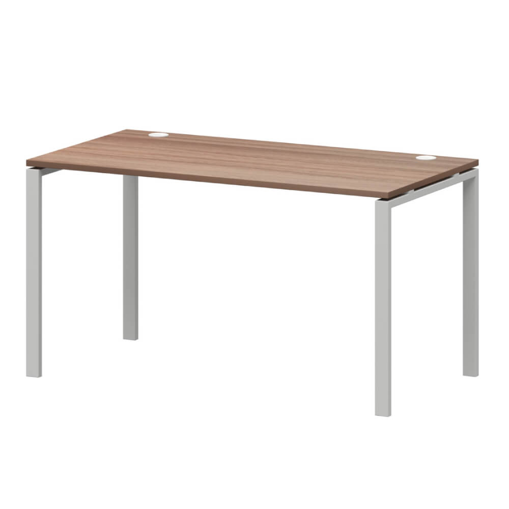 Стол прямой на м/к 1400x730x760 (Тёмный Шимо/белый, 1400x730x760)