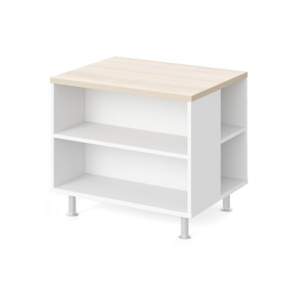 Тумба для оргтехники цокольн.опоры 800x600x690 (Акация/Белый, 800x600x690)