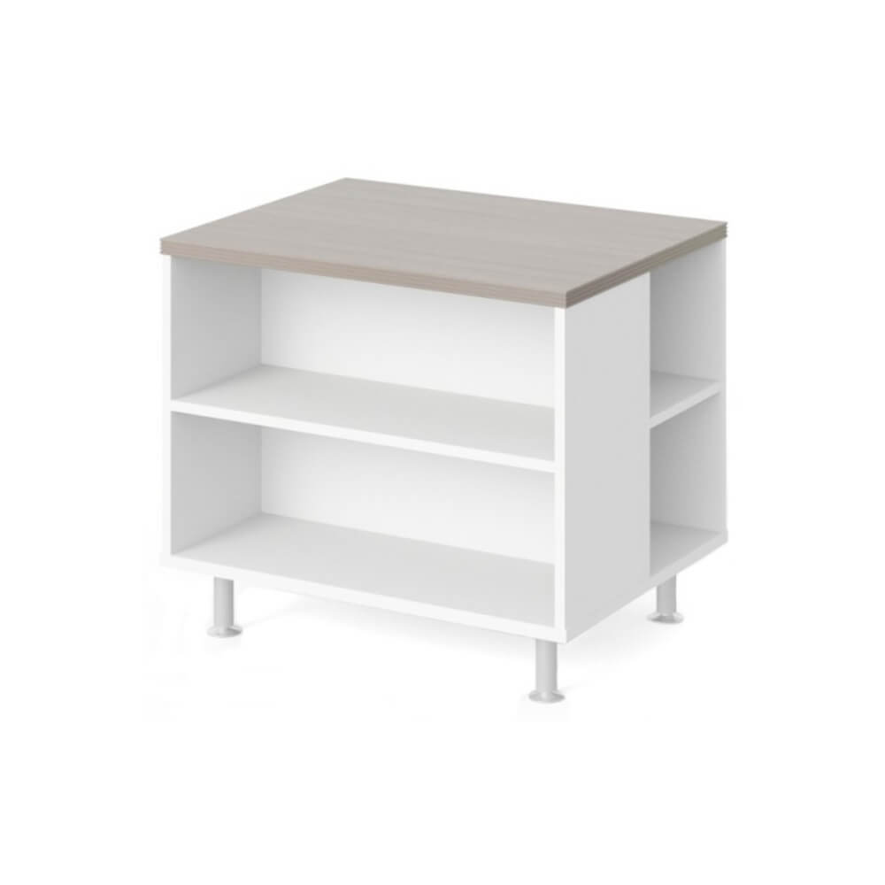Тумба для оргтехники цокольн.опоры 800x600x690 (Дрифтвуд/Белый, 800x600x690)