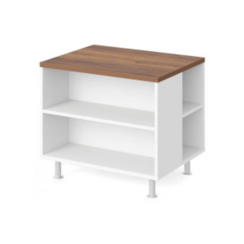 Тумба для оргтехники цокольн.опоры 800x600x690 (Орех Вармия/Белый, 800x600x690)