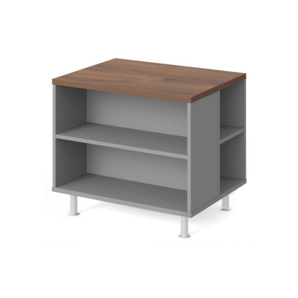 Тумба для оргтехники цокольн.опоры 800x600x690 (Орех Вармия/Серый, 800x600x690)