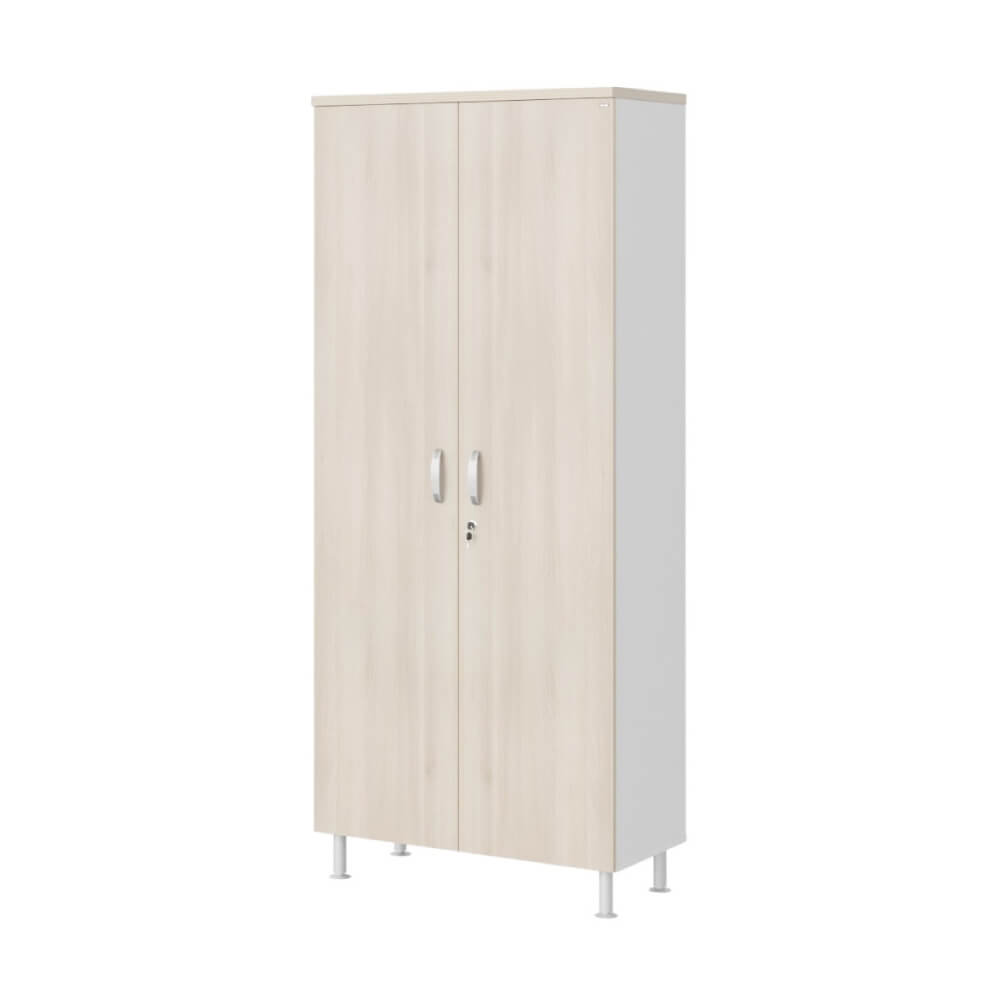 Гардероб с выдвижной вешалкой (без опор) 900x430x1950 (Акация/Белый, 900x430x1950)