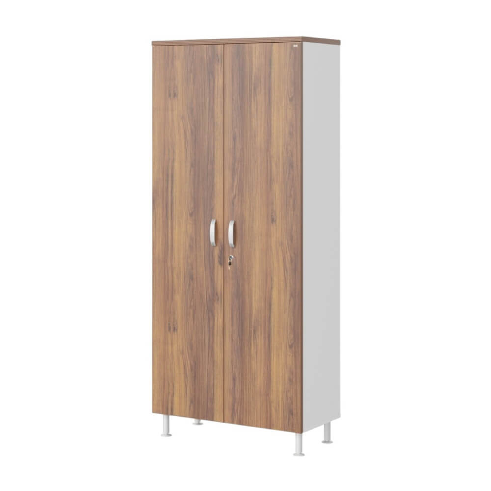 Гардероб с выдвижной вешалкой (без опор) 900x430x1950 (Орех Вармия/Белый, 900x430x1950)