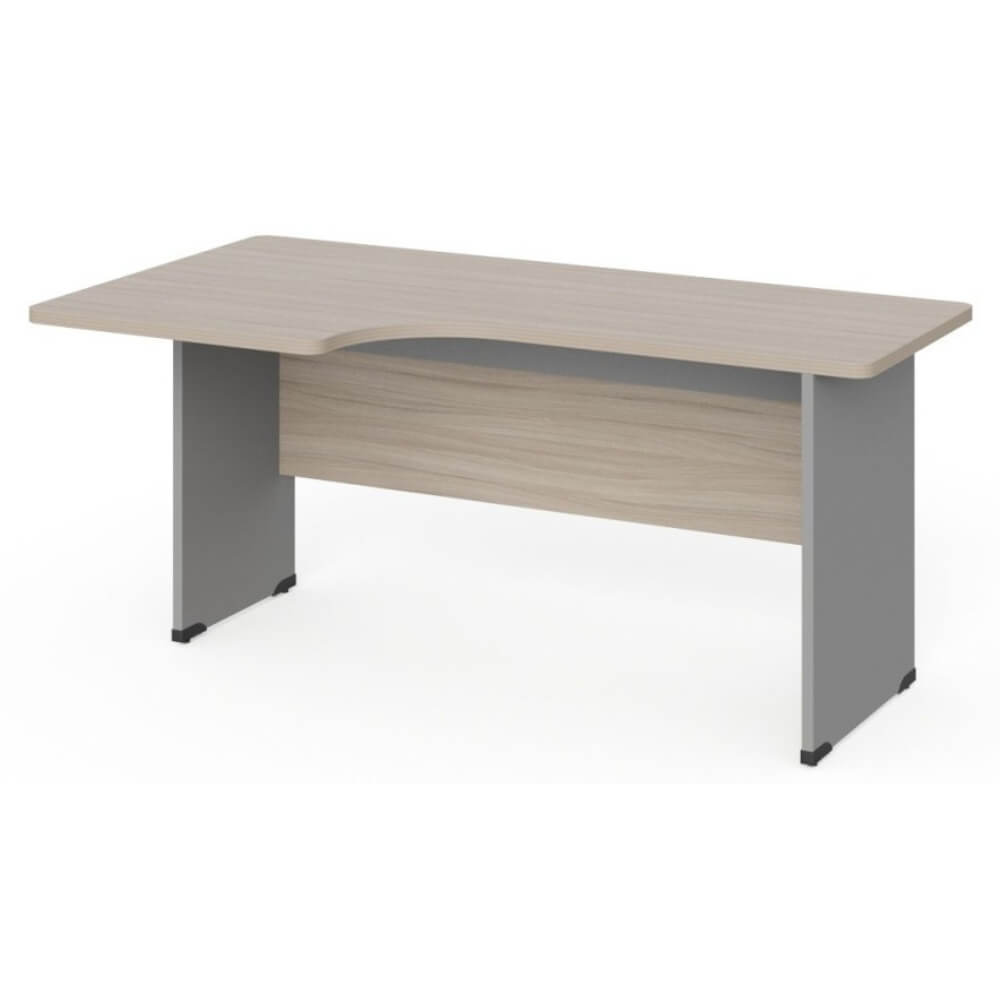 Стол угловой эргономичный на ЛДСП каркасе левый 1400x950x740 (Дрифтвуд/Серый, Габариты:1400x950x740.)