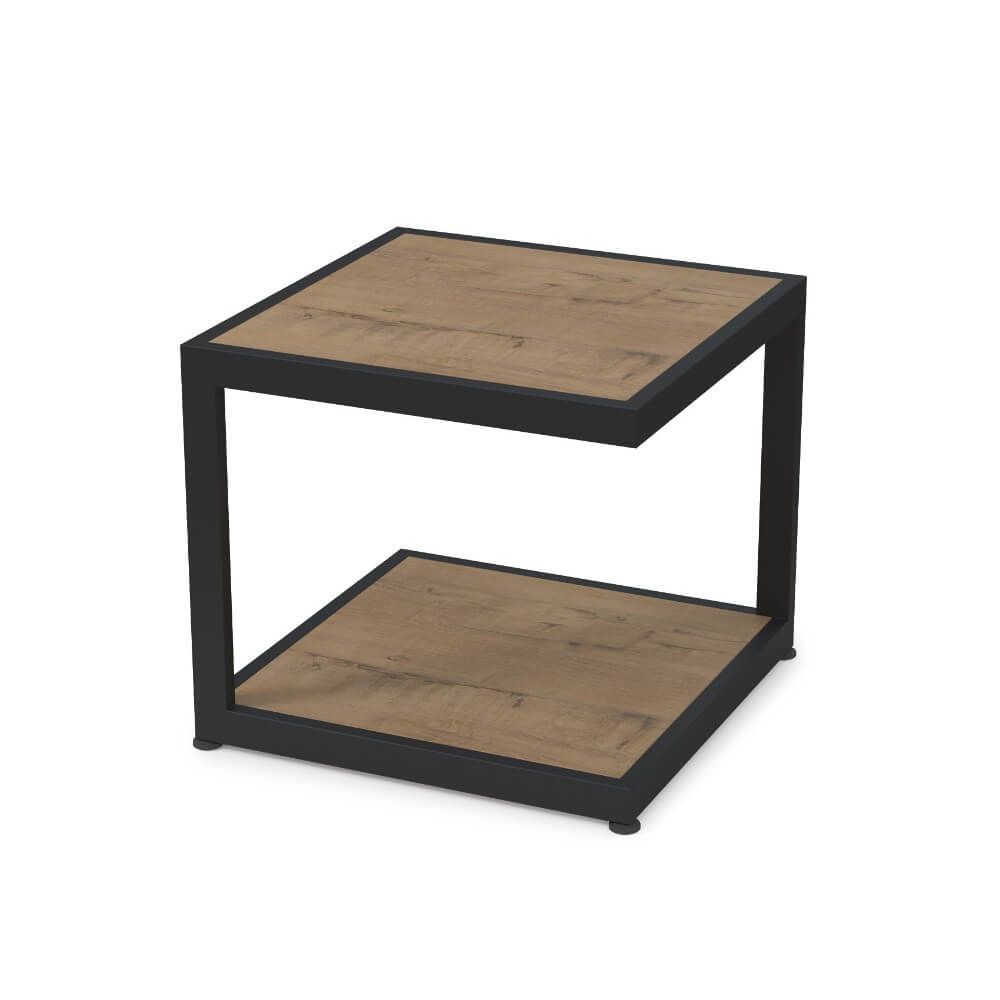 Стол журнальный MEET 500x500x450 (Teakwood/чёрный, 500x500x450)