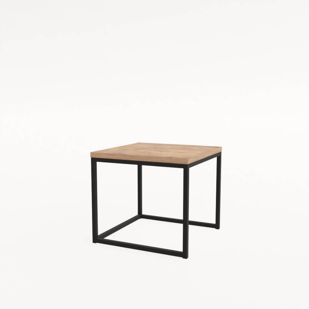 Стол журнальный квадратный BIG LOGIC 500x500x450 (Teakwood/чёрный, 500x500x450)