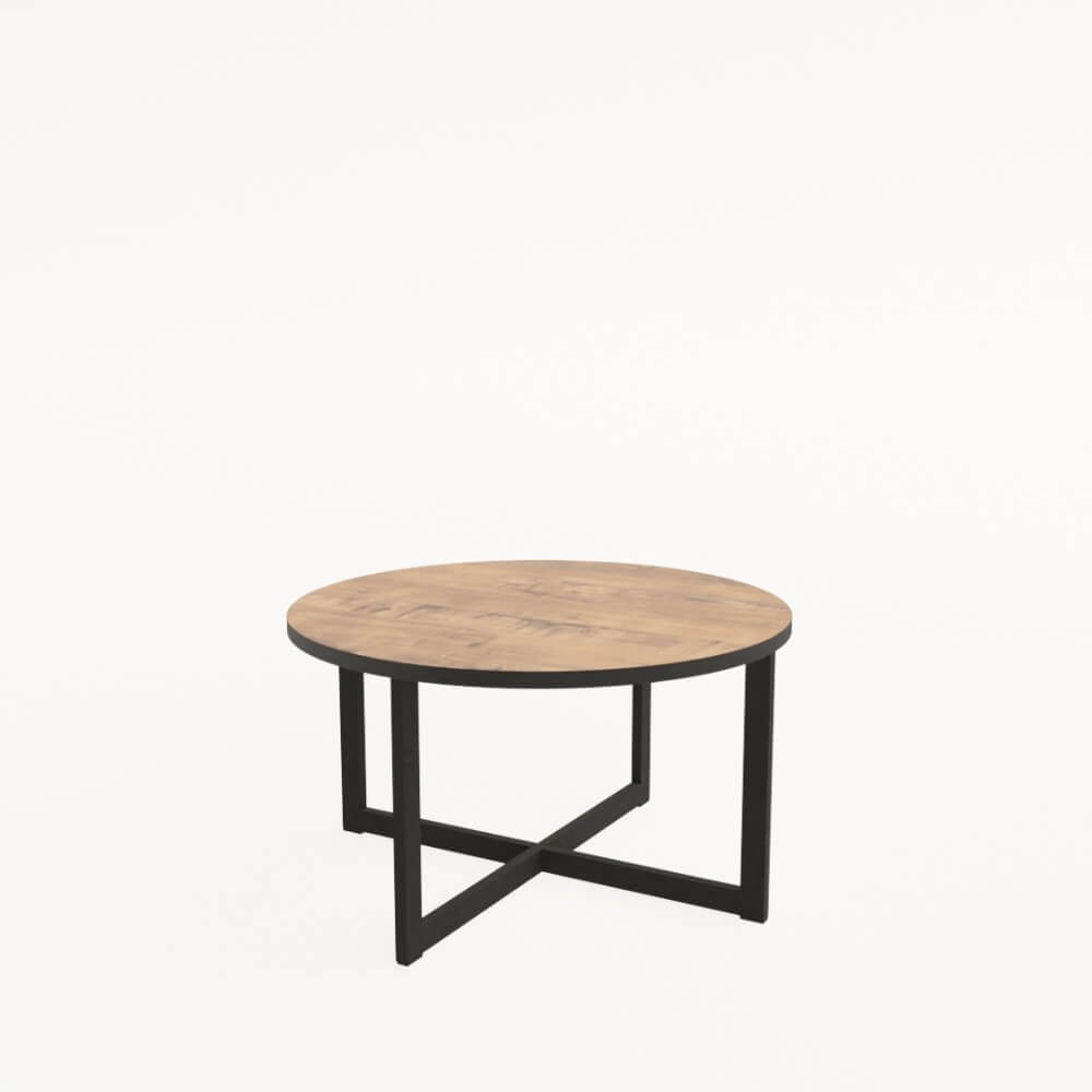 Стол журнальный круглый RIM 800x800x450 (Teakwood/чёрный, 800x800x450)