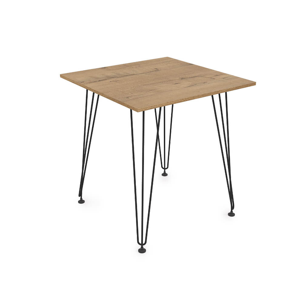 Стол обеденный квадратный ELEGANT 700x700x731 (Teakwood/чёрный, 700x700x731)