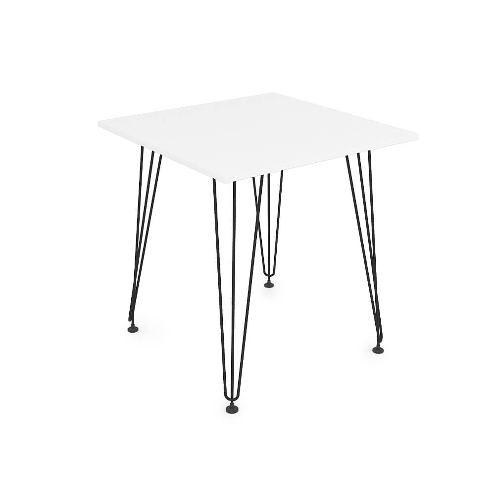 Стол обеденный квадратный ELEGANT 700x700x731 (Белый/чёрный, 700x700x731)