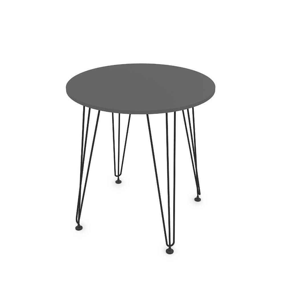 Стол обеденный круглый LIVADIA 700x700x731 (Graphit/чёрный, 700x700x731)