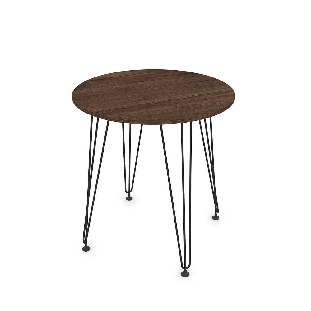 Стол обеденный круглый LIVADIA 700x700x731 (Брауни/чёрный, 700x700x731)