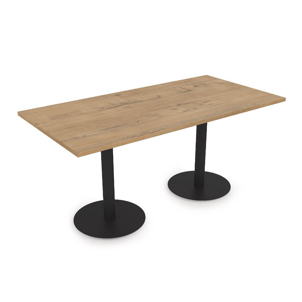 Стол прямоугольный VAST 1200x800x740 (Teakwood/чёрный, 1200x800x740)