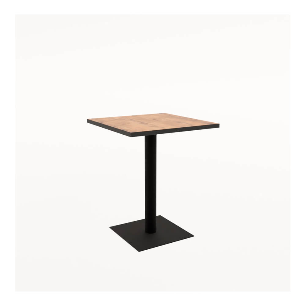 Стол обеденный квадратный SIMPLE 600x600x740 (Teakwood/чёрный, 600x600x740)