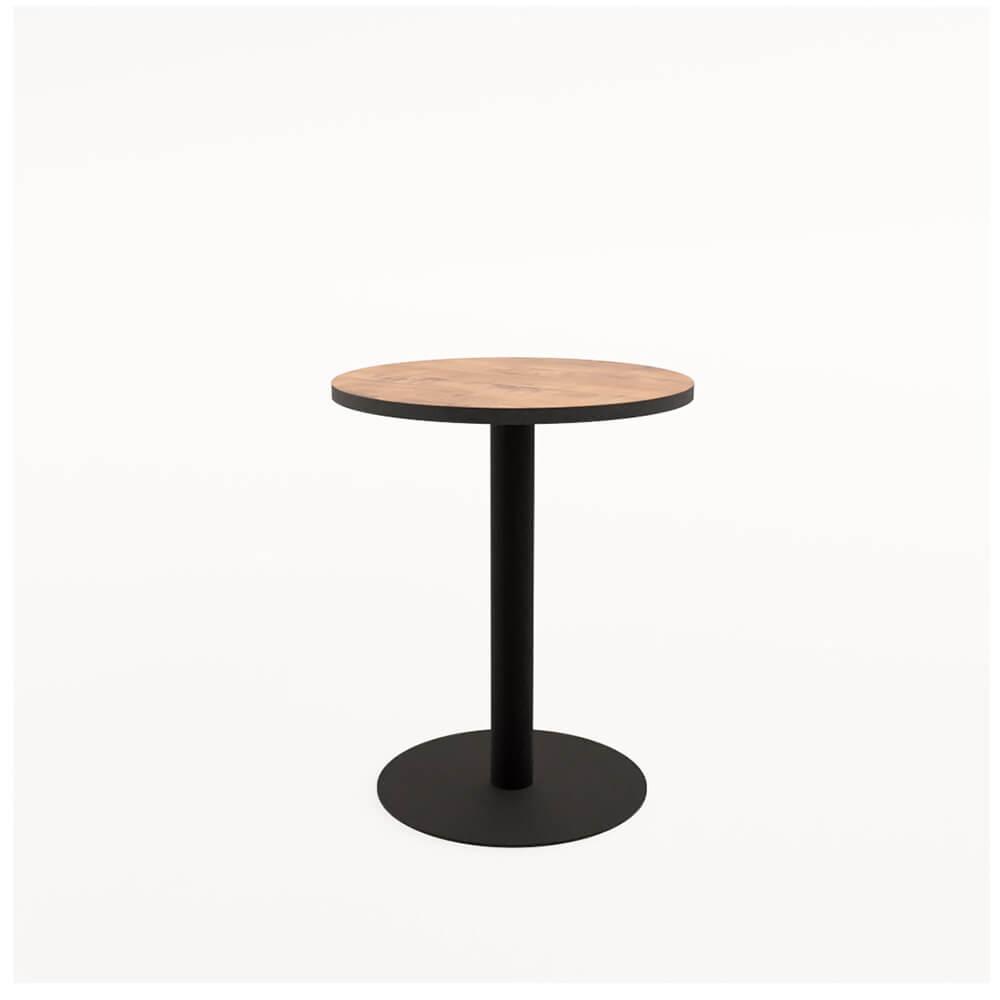 Стол обеденный круглый RADIUS 600х600х740 (Teakwood/чёрный, 600x600x740)