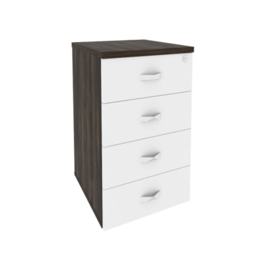 Тумба приставная 4 ящ. 432x460x750 (Дуб Мали/Белый Бриллиант, 432x460x750)