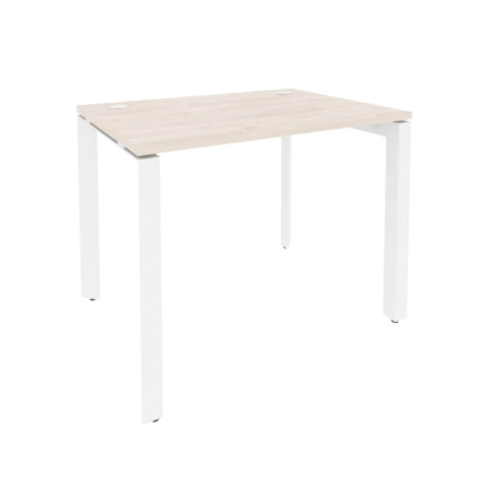 Стол рабочий 980x720x750 на П-образном м/к  (Денвер Светлый/белый, 980x720x750)