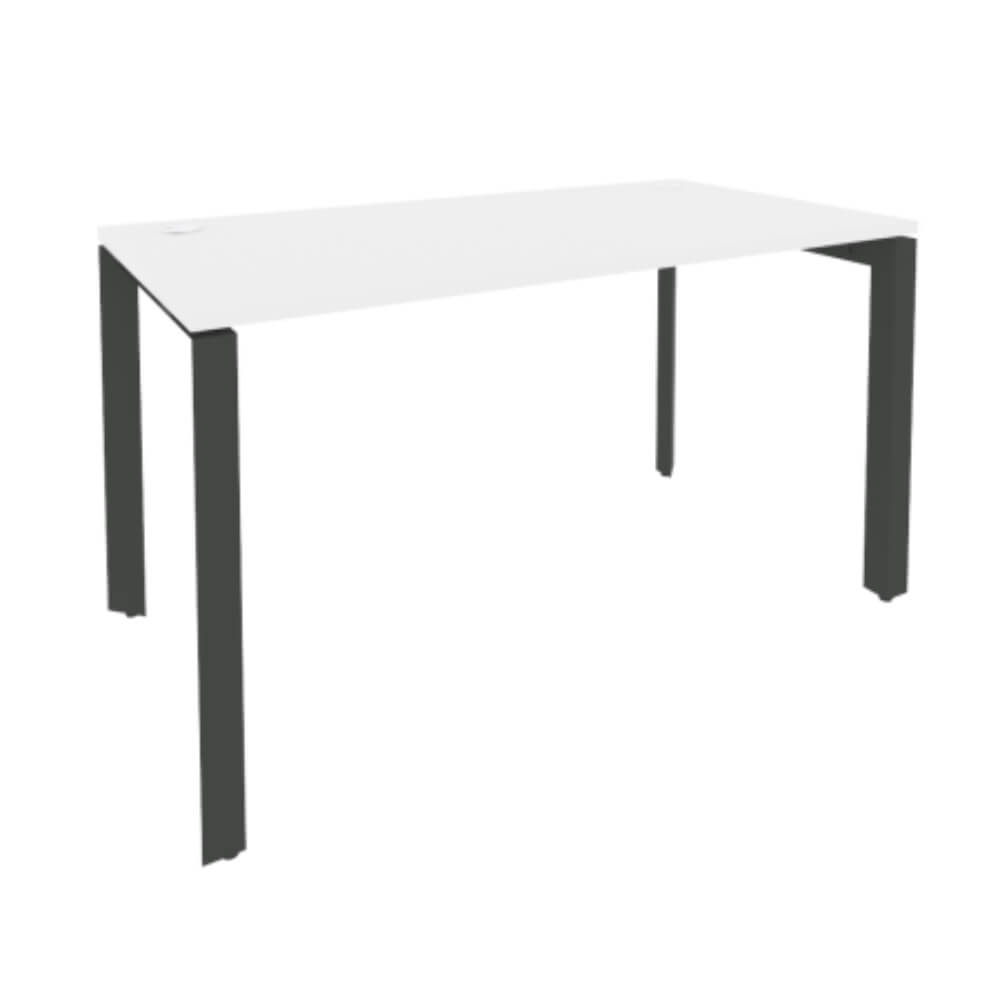 Стол рабочий 1380x720x750 на П-образном м/к  (Белый Бриллиант/антрацит, 1380x720x750)