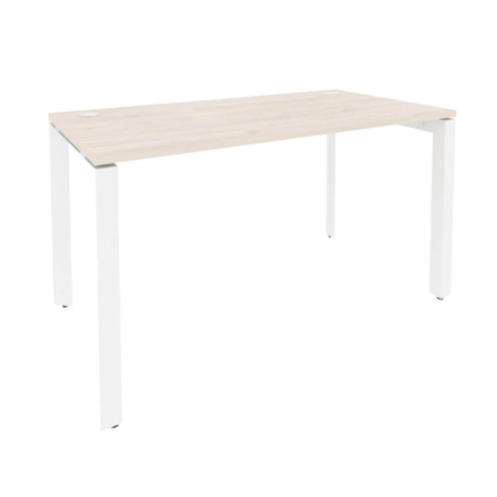 Стол рабочий 1380x720x750 на П-образном м/к  (Денвер Светлый/белый, 1380x720x750)