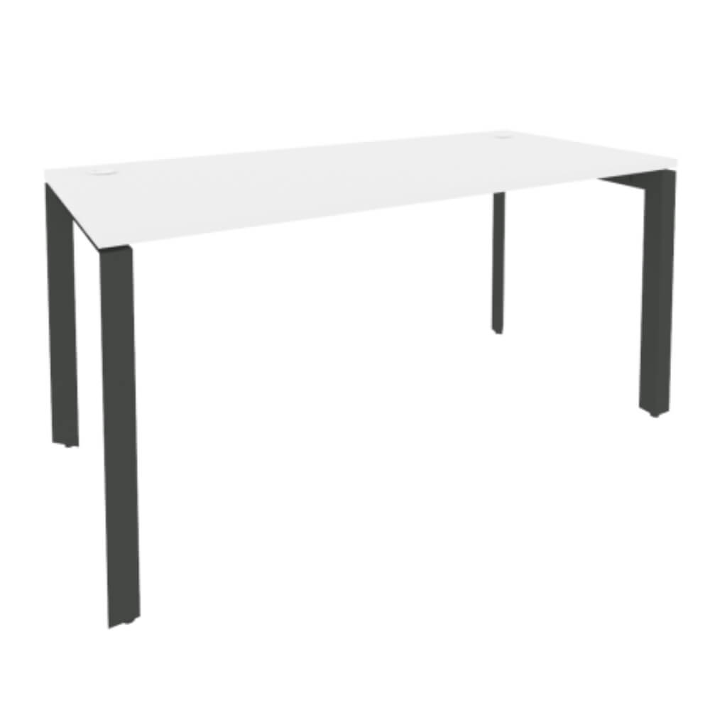 Стол рабочий 1580x720x750 на П-образном м/к  (Белый Бриллиант/антрацит, 1580x720x750)